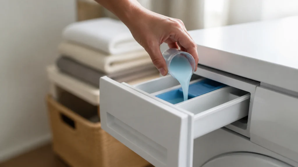 Illustration éditoriale pour l’article « Où mettre la soupline dans votre machine pour un linge doux »
