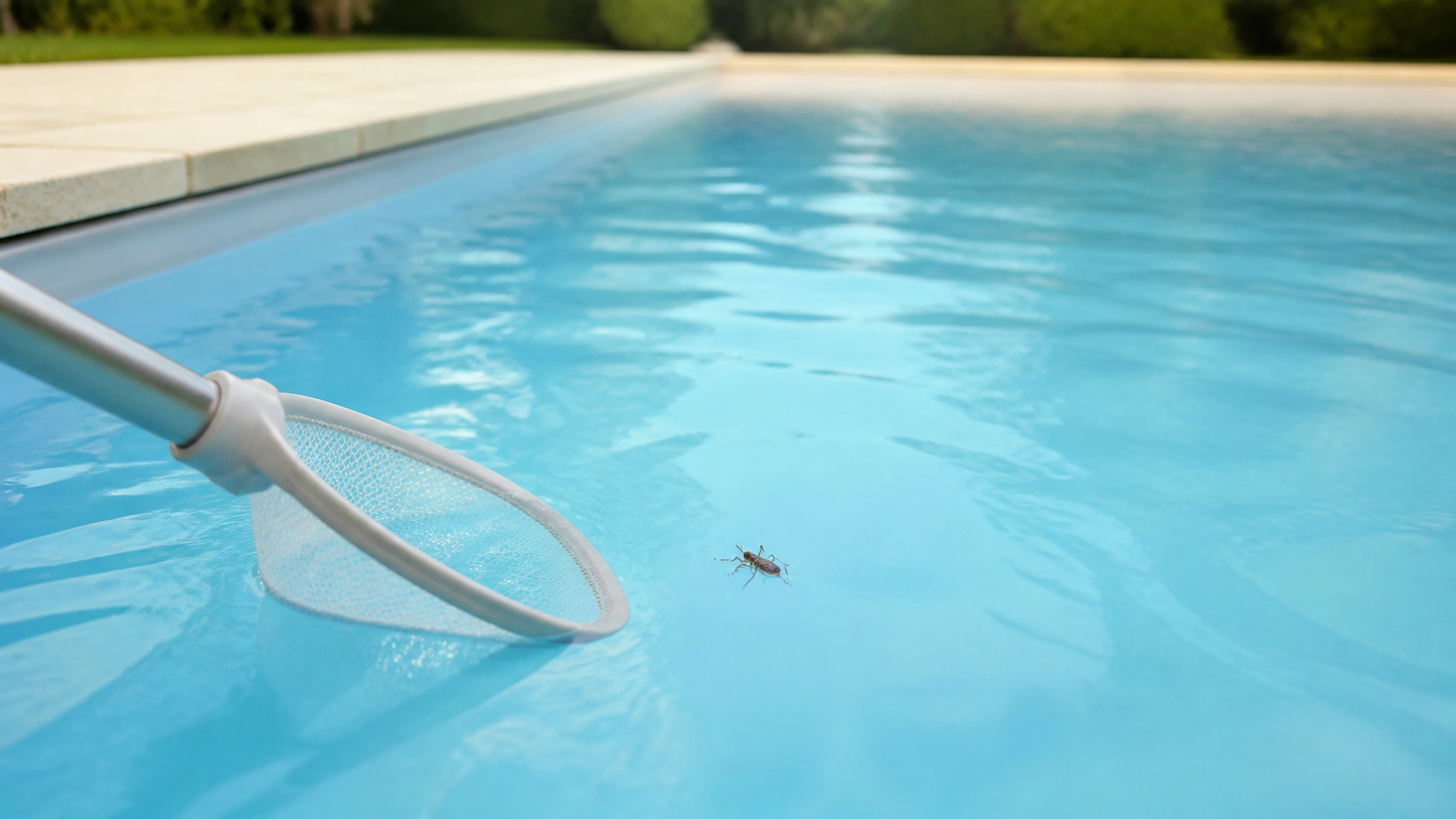 Illustration éditoriale pour l’article « Notonecte de piscine : comment s'en débarrasser facilement »